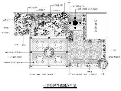 6个中医院屋顶花园景观平面图