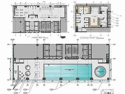 健身房游泳池更衣室康体SPA会所 施工图