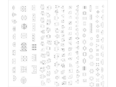 办公家具图块 图库 工装综合图库