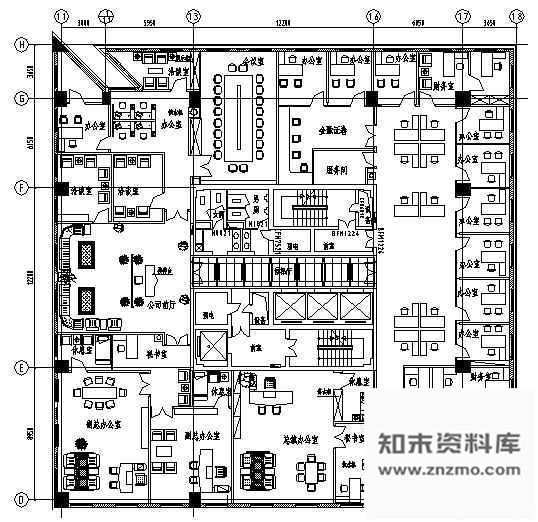 施工图某办公空间装修图