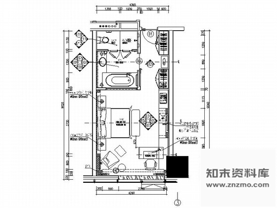 施工图河北某五星级豪华酒店标准大床房室内装修施工图