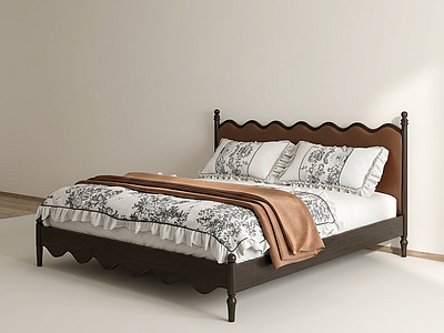 深色框架双人床双人床