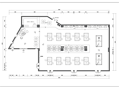 现代风格台球室平面图