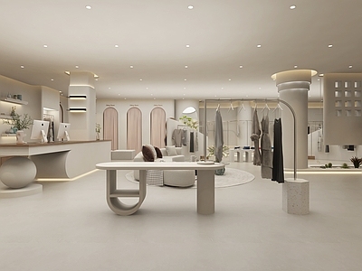 侘寂服装店 女装店 吧台 休闲区