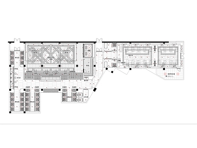 现代大型洗浴中心平面 施工图