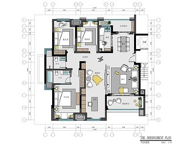 150㎡大平层家装样板房室内 施工图