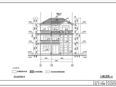 三层欧式别墅建筑 施工图