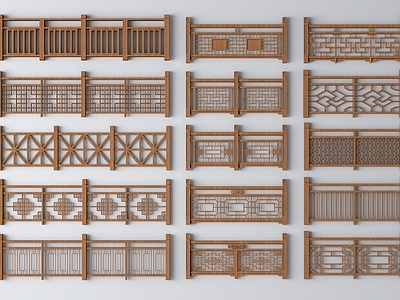 新中式实木栏杆 木材