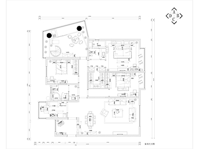 140平欧式家装室内 施工图 平层