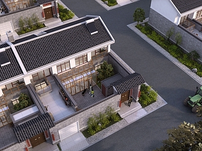 二层中式乡村自建房别墅 施工图 效果图