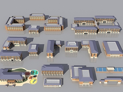 现代学校外观 学校配套建筑