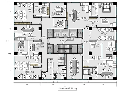 800㎡办公室室内 施工图