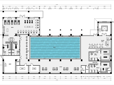 游泳馆健身会所平面 游泳馆建筑