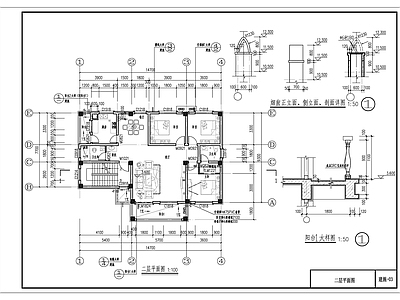 碧桂园风格三层别墅建筑 施工图