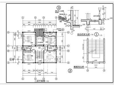 三层欧式自建房带露台 施工图