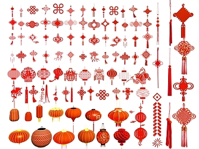 新中式中国结 红灯笼 吊穗 新春新年小品 墙饰挂件