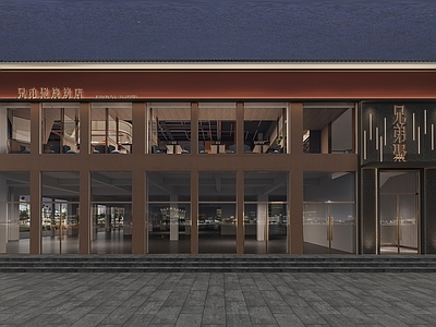 现代烧烤店门头门面 火锅店门头