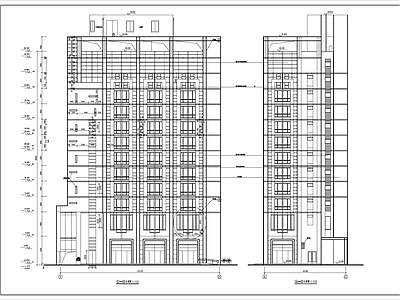 14层商业办公楼综合楼建筑 施工图