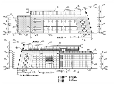 3层现代简约风格办公楼建筑 施工图