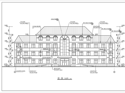 4层乡镇办公楼建筑 施工图