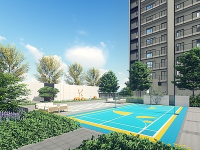 现代小区健身场地 运动健身区