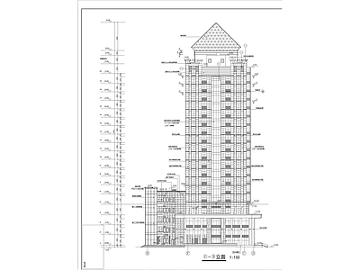 二十层办公楼建筑 施工图