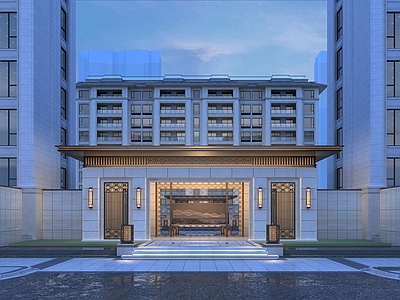 新中式入口大门 小区入口