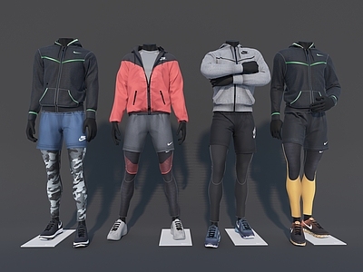服装店模特 耐克运动服 耐克运动鞋
