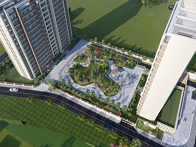 现代小区景观  住宅景观