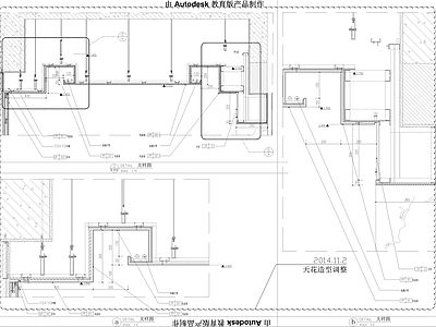 客房走廊天花节点 施工图 吊顶节点 吊顶综合节点