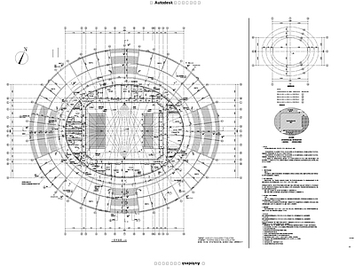 大学体育馆单体建筑施工图