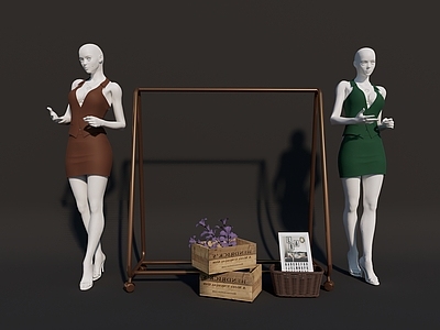 女模特 服装 短裙 鲜花