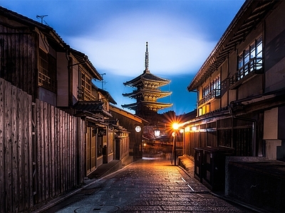 晚上街道外景