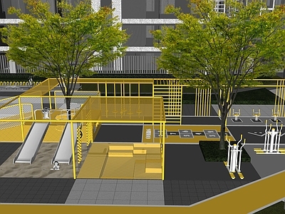 居住景观游玩区 施工图 效果图 居住区景观