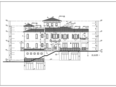 中国古典别墅建筑 施工图