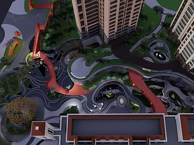 现代小区景观 住宅景观