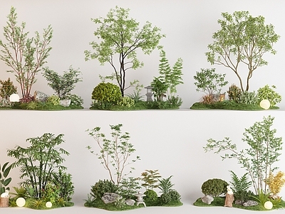 现代景观造景 小品 植物造景