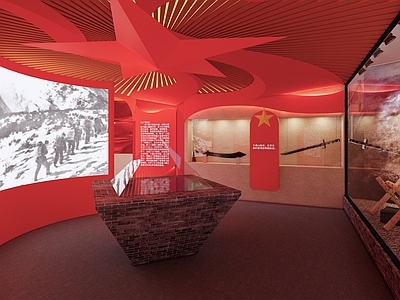 现代红色文化党建展厅 党建馆 历史陈列馆