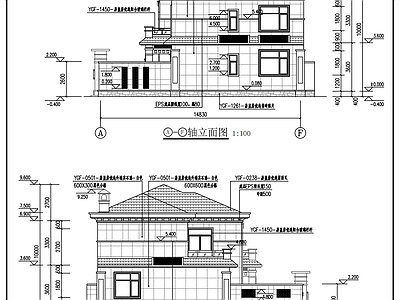 新中式二层建筑 施工图