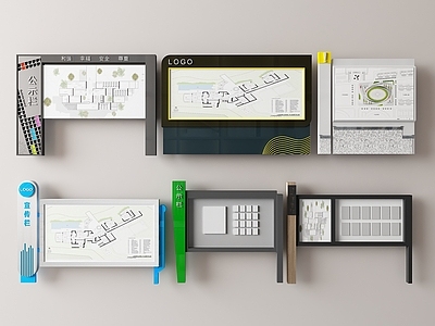 现代宣传栏 景区 公园 房地产 信息 公告栏 广场 告示 户外 社区 文化