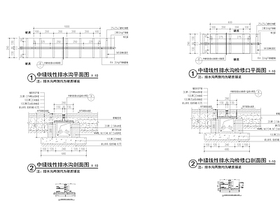 缝隙排水沟节点 施工图