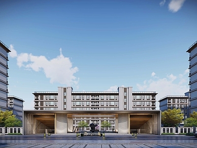 现代风格社区入口大门 出入口带地