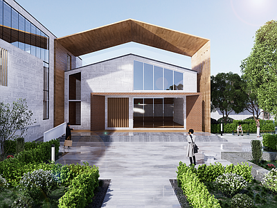 新中式展览馆建筑