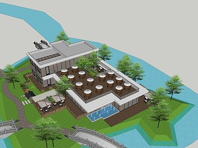 现代户外餐饮建筑