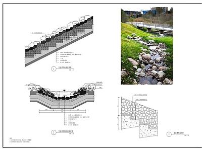 生态排水沟节点 施工图