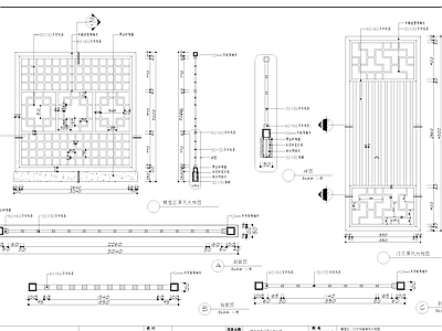 木作屏风隔断节点 施工图 家具节点