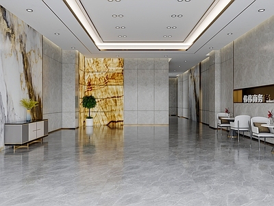 现代公司大堂 电梯间