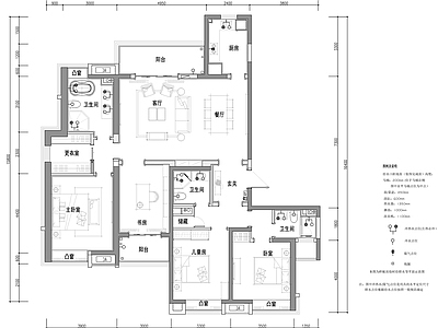 180大平层滨江住宅室内 施工图
