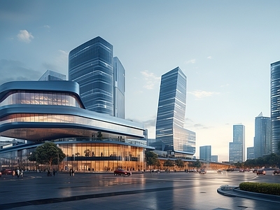 现代城市街道外景