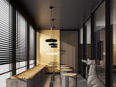 工业风自助宠物店 等候区